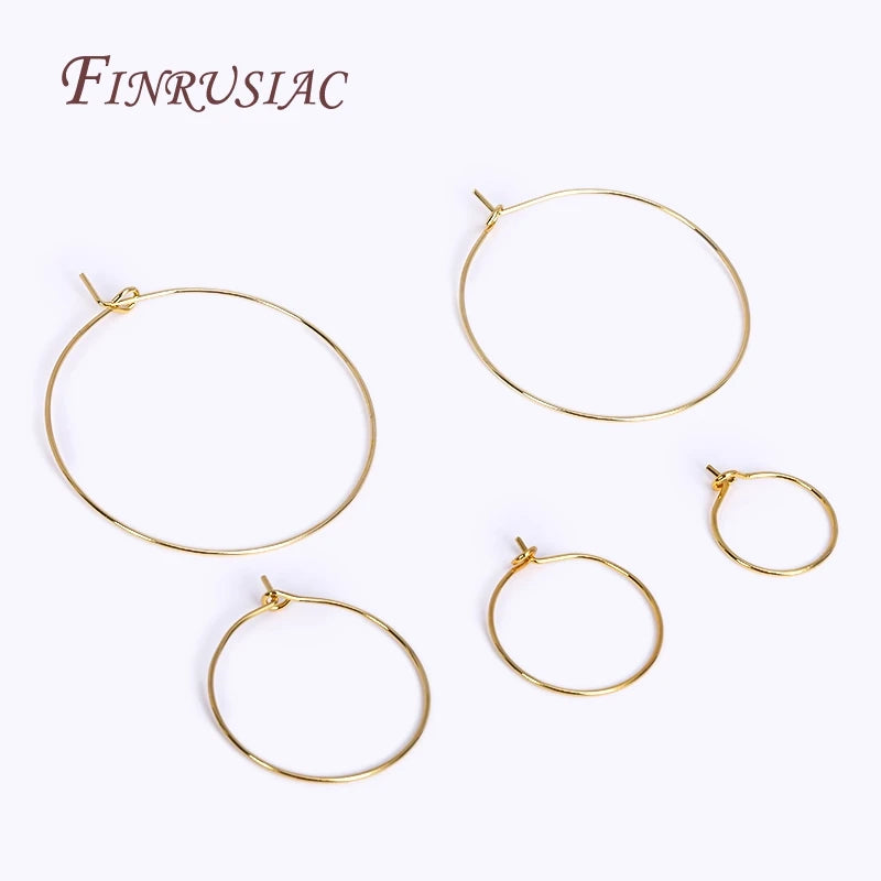 18K Gold Plated Hoop Ear Wires | DIY Earring Findings 40mm Earring Findings P3