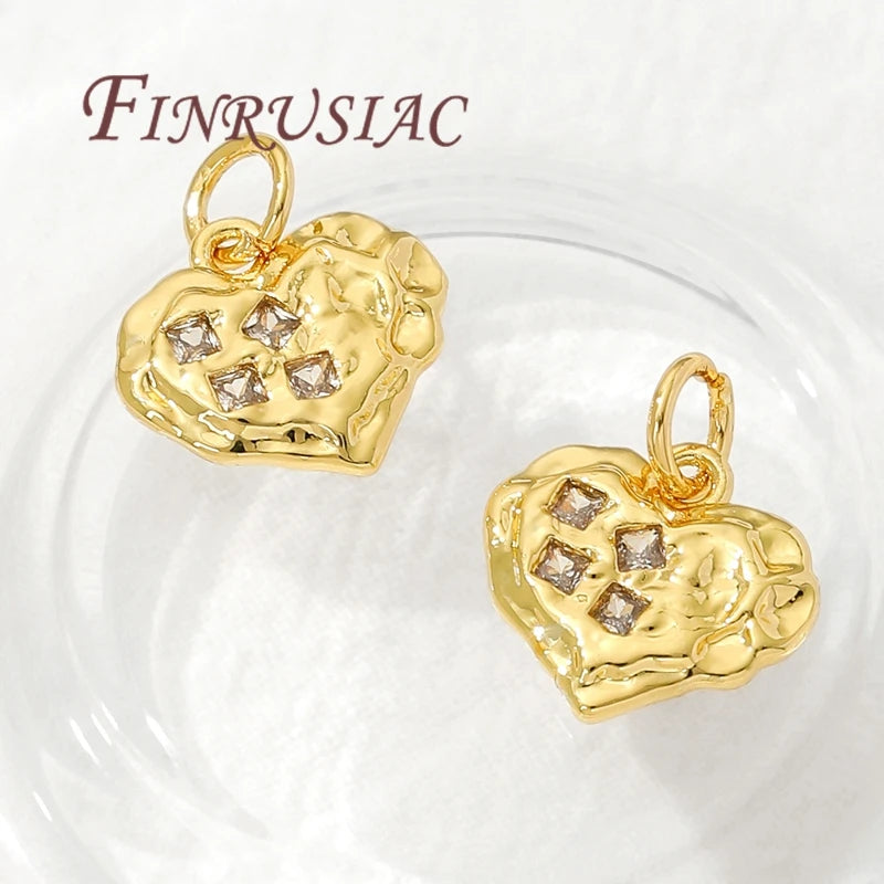 18K Gold Plated Heart Charms | DIY Jewelry Making Pendants Jewelry Making Charms P3