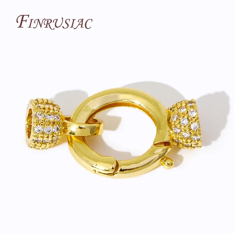 18K Gold Plated Brass Zircon Clasp for DIY Jewelry Making Jewelry Clasp Connector P3