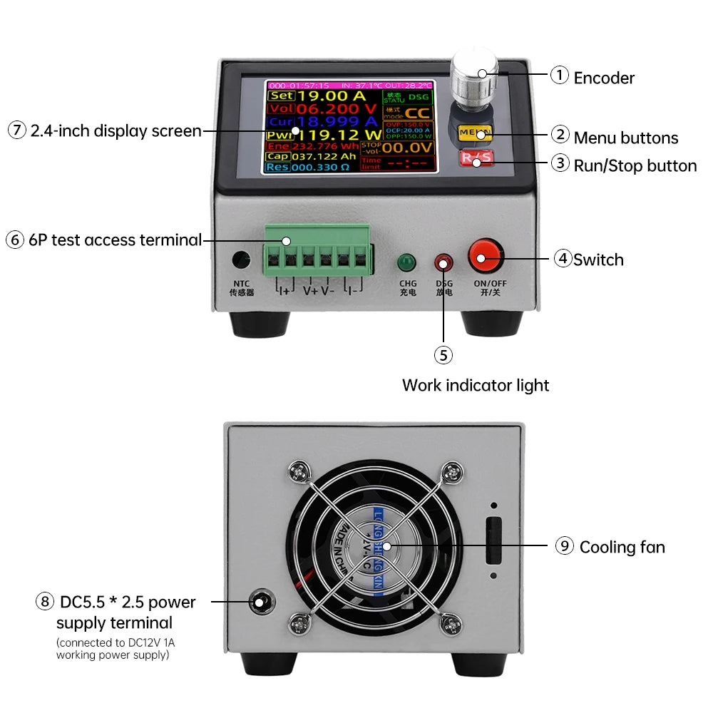 Gaqqee MDL150 150W Electronic Load Battery Capacity Tester Electronic Load Tester P3