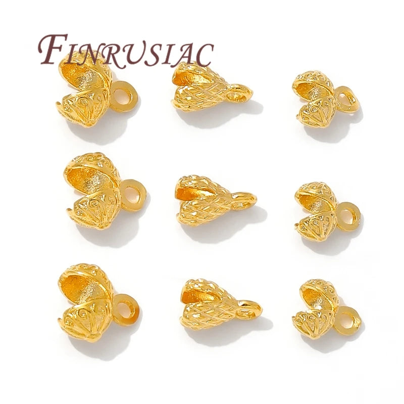 18K Gold Plated Crimp Cover Beads – DIY Jewelry Findings Jewelry Findings Beads P3