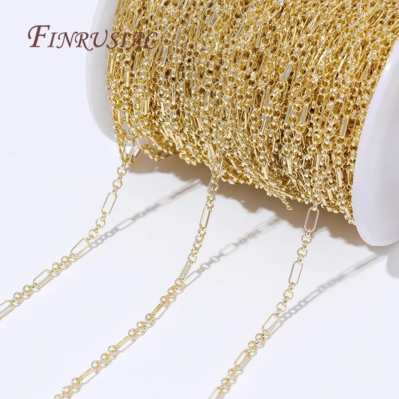 18K Gold Plated Rectangle Chain – DIY Necklace & Bracelet Supply Jewelry Chain Supply P3