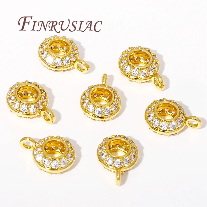 18K Gold Plated Brass Pendant Bail Beads | DIY Necklace Connectors Jewelry Findings P3