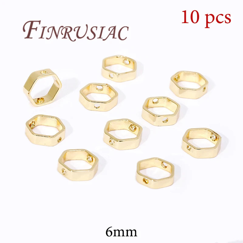 14K Gold Plated Circle Bead Frame Spacer Connectors | DIY Jewelry Jewelry Making Findings P3 14K Gold Plated-6mm pieces