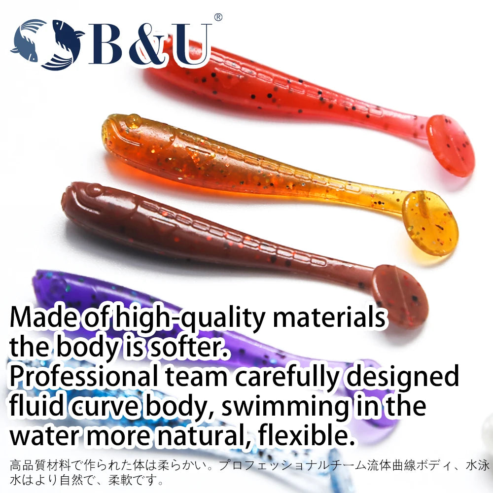 B&U Mini Minnow Soft Lures 35mm 50mm – Bass Pike Swimbait Soft Fishing Lure P3