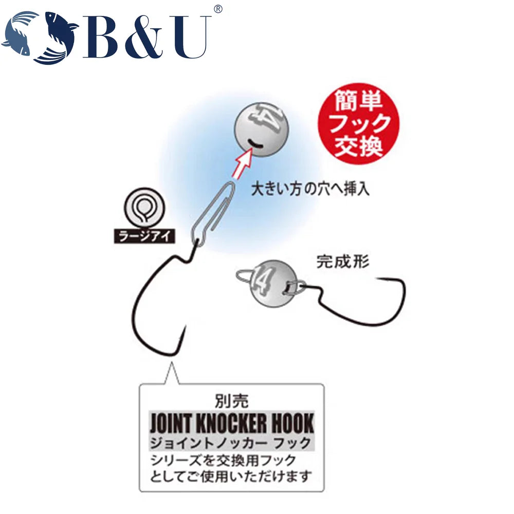 B&U Cheburashka Swing Jig Head & Bullet Sinkers 2g–12g Fishing Jig Sinker Set P3