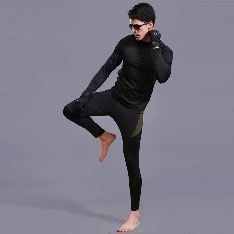 LHPWTQ Men's Wool Compression Thermal Underwear Set | Base Layer Thermal Underwear Set P3