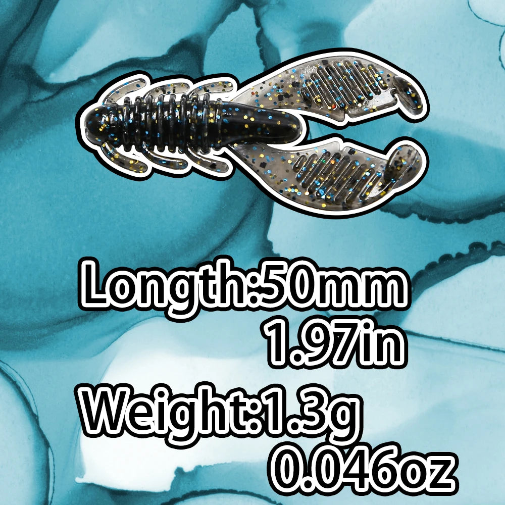 B&U 50mm Silicone Shrimp Swimbait Soft Lure – Bass Pike Trout Soft Fishing Lure P3