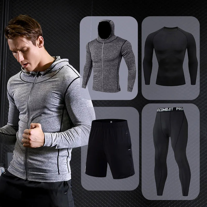 Men's Thermal Compression Set – Quick-Dry Sports Base Layer Compression Base Layer Set P3