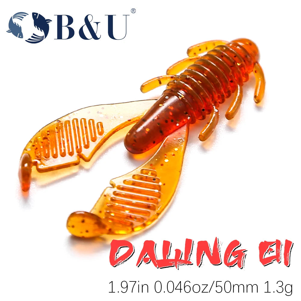 B&U 50mm Silicone Shrimp Swimbait Soft Lure – Bass Pike Trout Soft Fishing Lure P3