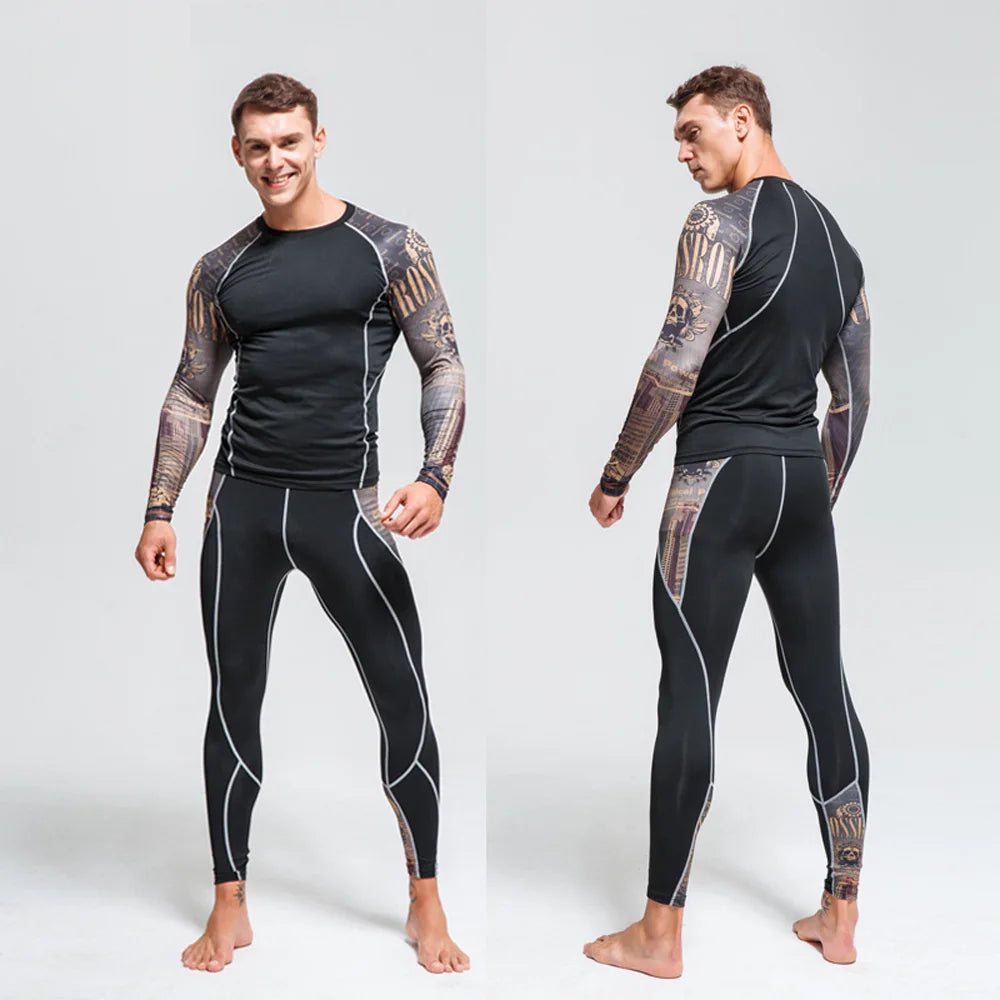 Men's 3D Skull Thermal Compression Base Layer Set – 4XL Thermal Compression Set P3
