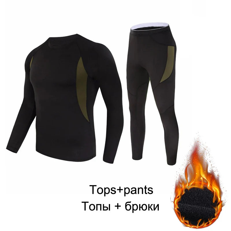 LHPWTQ Men's Wool Compression Thermal Underwear Set | Base Layer Thermal Underwear Set P3