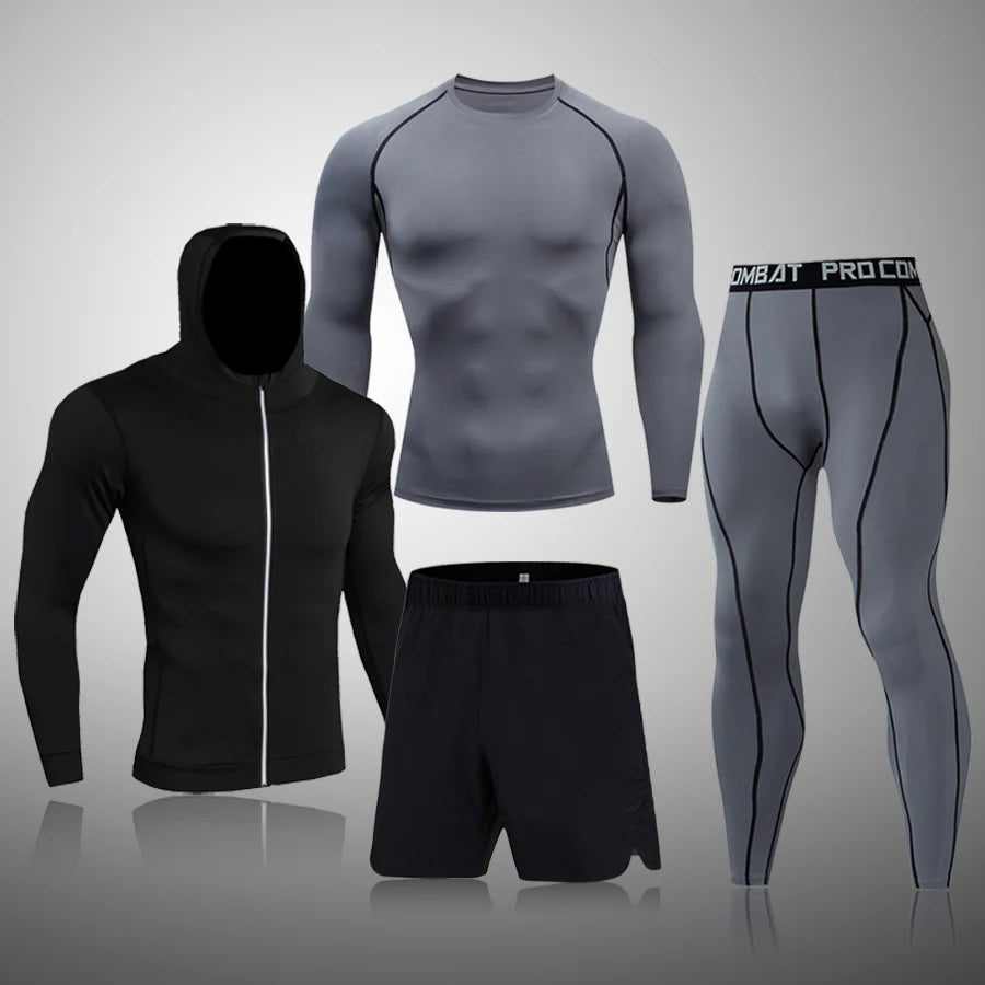 Men's Thermal Compression Set – Quick-Dry Sports Base Layer Compression Base Layer Set P3 4-piece set M