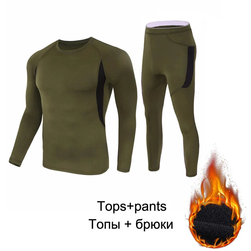 LHPWTQ Men's Wool Compression Thermal Underwear Set | Base Layer Thermal Underwear Set P3