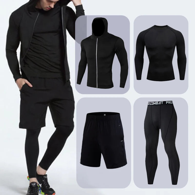 Men's Thermal Compression Set – Quick-Dry Sports Base Layer Compression Base Layer Set P3