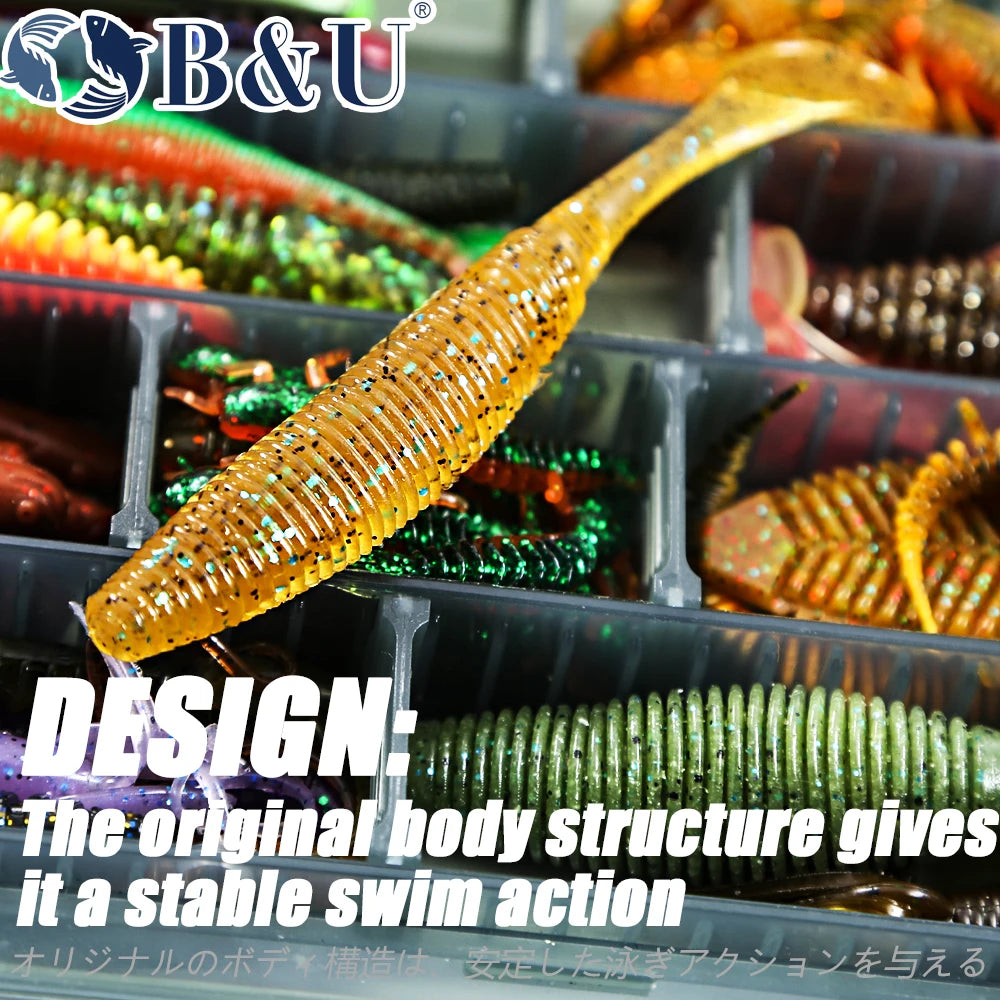 B&U Soft Silicone Fishing Lures – Shad Baits 5 Sizes 5–13cm Soft Fishing Lures P3