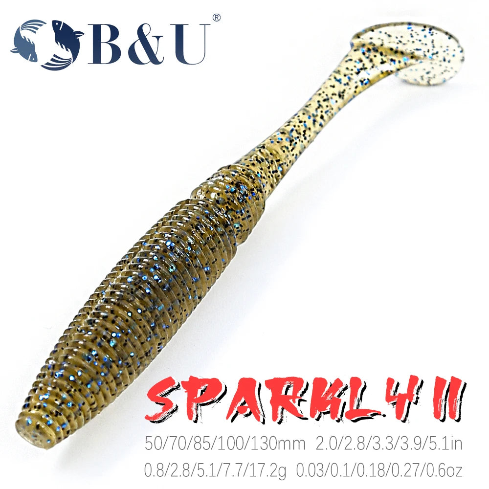B&U Soft Silicone Fishing Lures – Shad Baits 5 Sizes 5–13cm Soft Fishing Lures P3