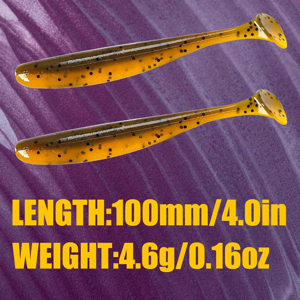 B&U Easy Shiner Soft Shad Lure 100mm | Silicone Bass Bait 6pk Soft Fishing Lure P3