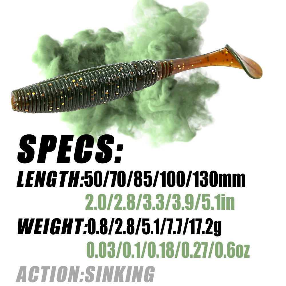 B&U Soft Silicone Fishing Lures – Shad Baits 5 Sizes 5–13cm Soft Fishing Lures P3