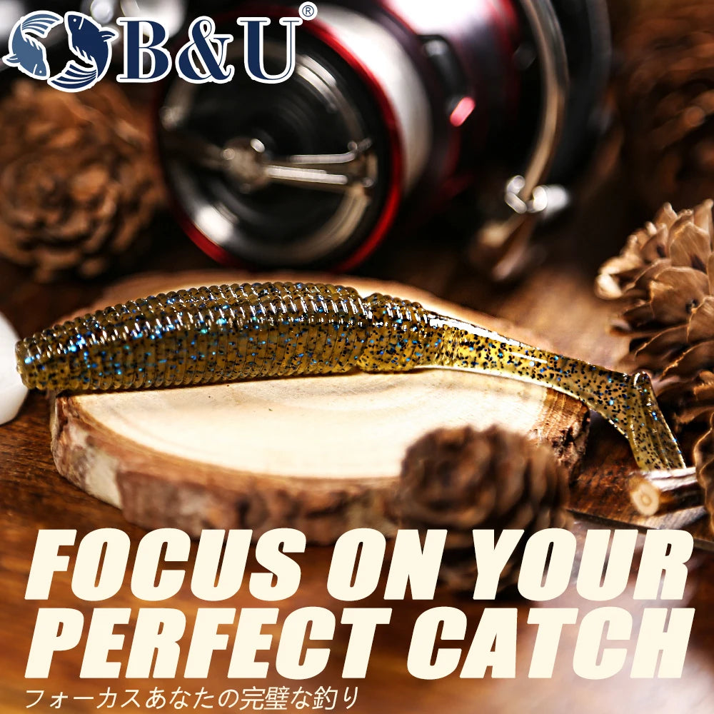 B&U Soft Silicone Fishing Lures – Shad Baits 5 Sizes 5–13cm Soft Fishing Lures P3