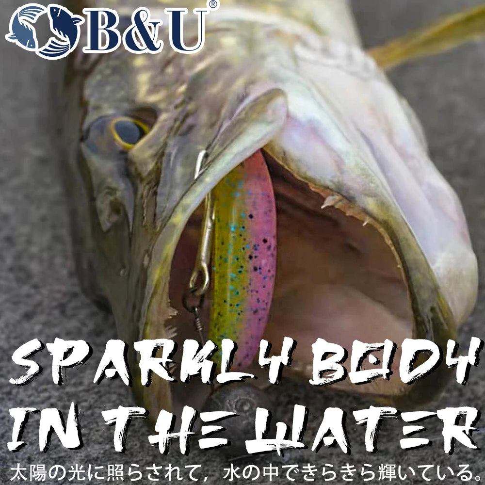 B&U Easy Shiner Soft Shad Lure 100mm | Silicone Bass Bait 6pk Soft Fishing Lure P3