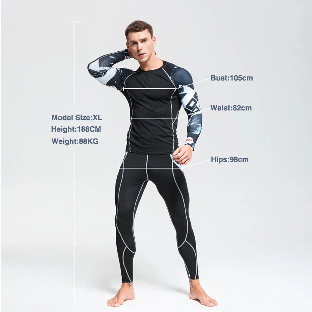 Men's 3D Skull Thermal Compression Base Layer Set – 4XL Thermal Compression Set P3
