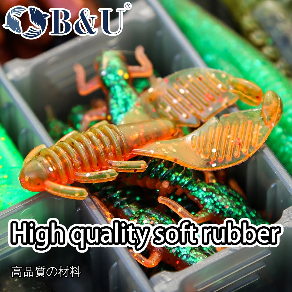 B&U 50mm Silicone Shrimp Swimbait Soft Lure – Bass Pike Trout Soft Fishing Lure P3