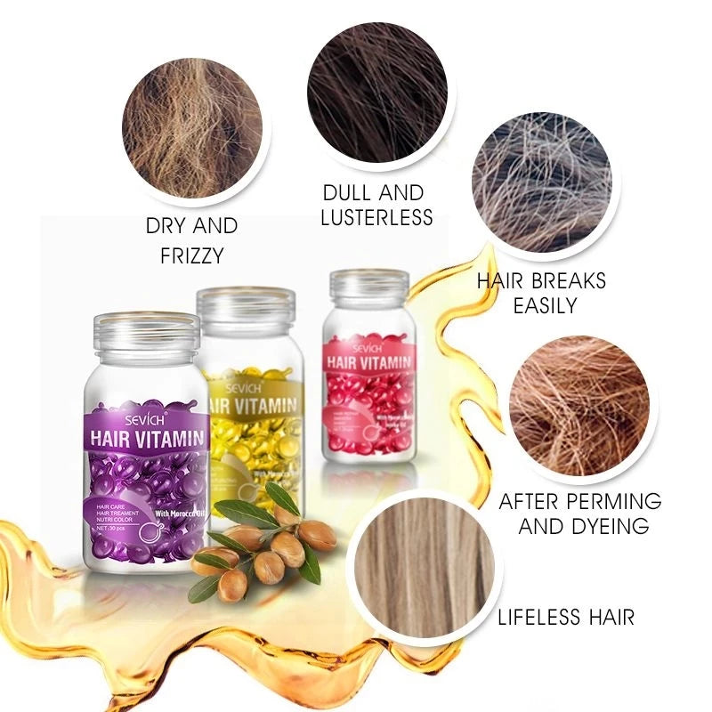 Sevich Hair Vitamin Capsules – Keratin & Moroccan Oil Serum Hair Treatment Capsules P3