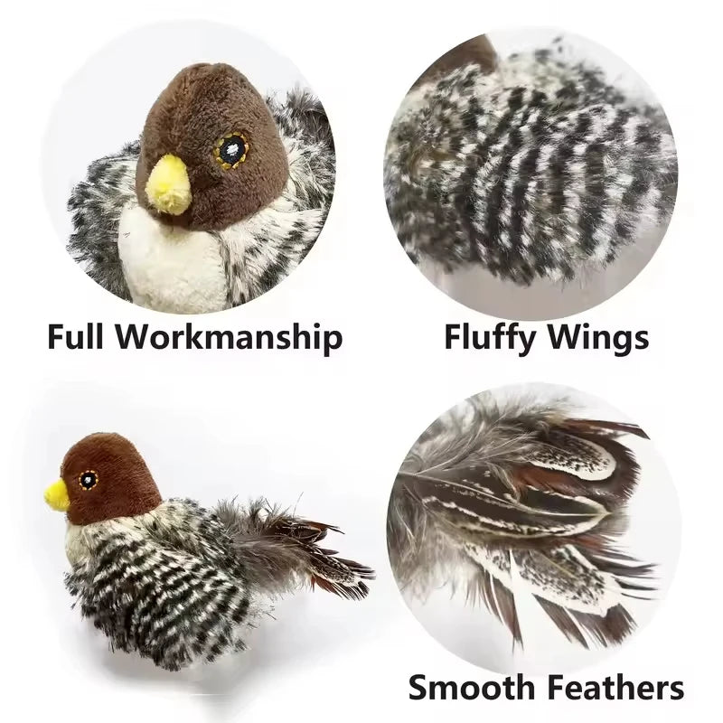 Interactive Plush Bird Cat Toy – Chirping Flapping Wings & Catnip Interactive Cat Toy P3