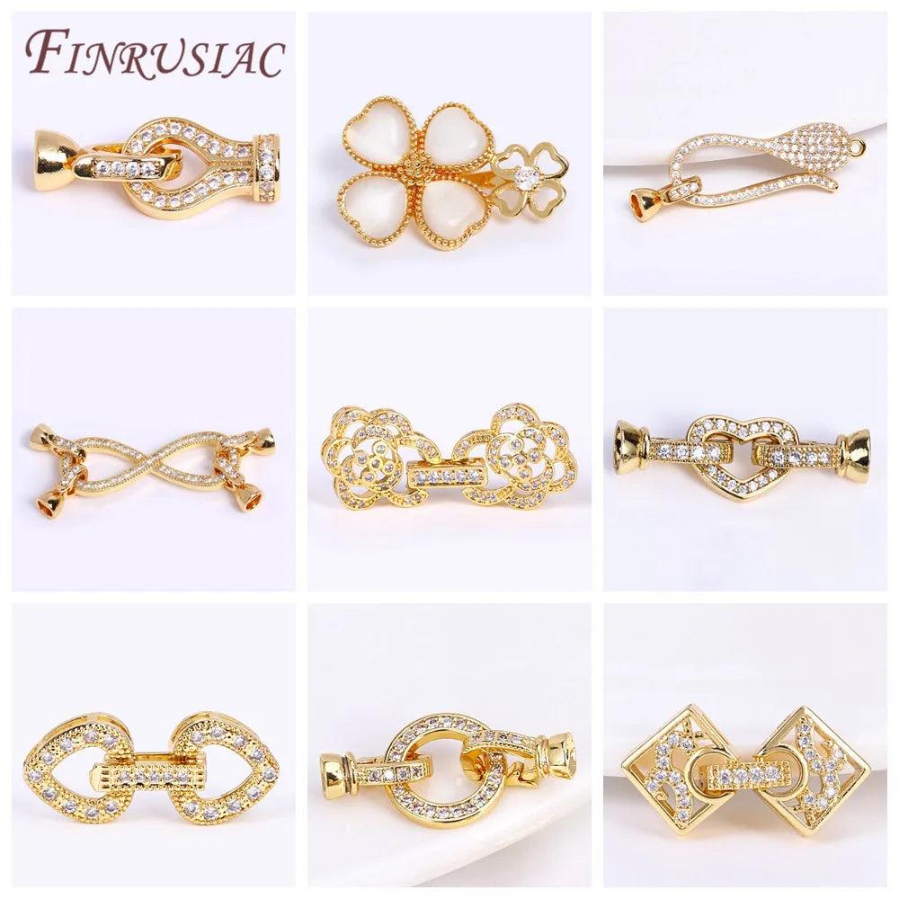 18K Gold Plated Pearl Clasp | DIY Necklace Bracelet Connector Jewelry Clasp Connector P3