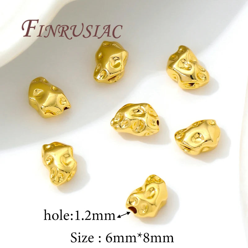 18K Gold Plated Irregular Spacer Beads 6x8mm | DIY Jewelry Jewelry Spacer Beads P3 18K Real Gold Plated 8 pieces