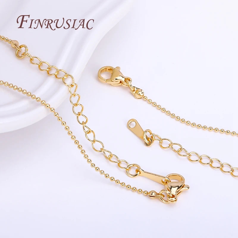 18K Gold Plated O Chain & Bead Chain for Necklace Making 49cm Jewelry Making Chain P3