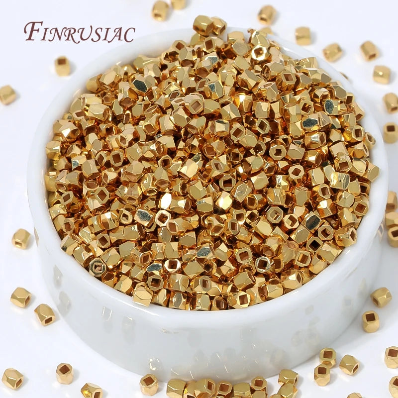 18K Gold Plated Hexagon Brass Spacer Beads | DIY Jewelry Jewelry Spacer Beads P3