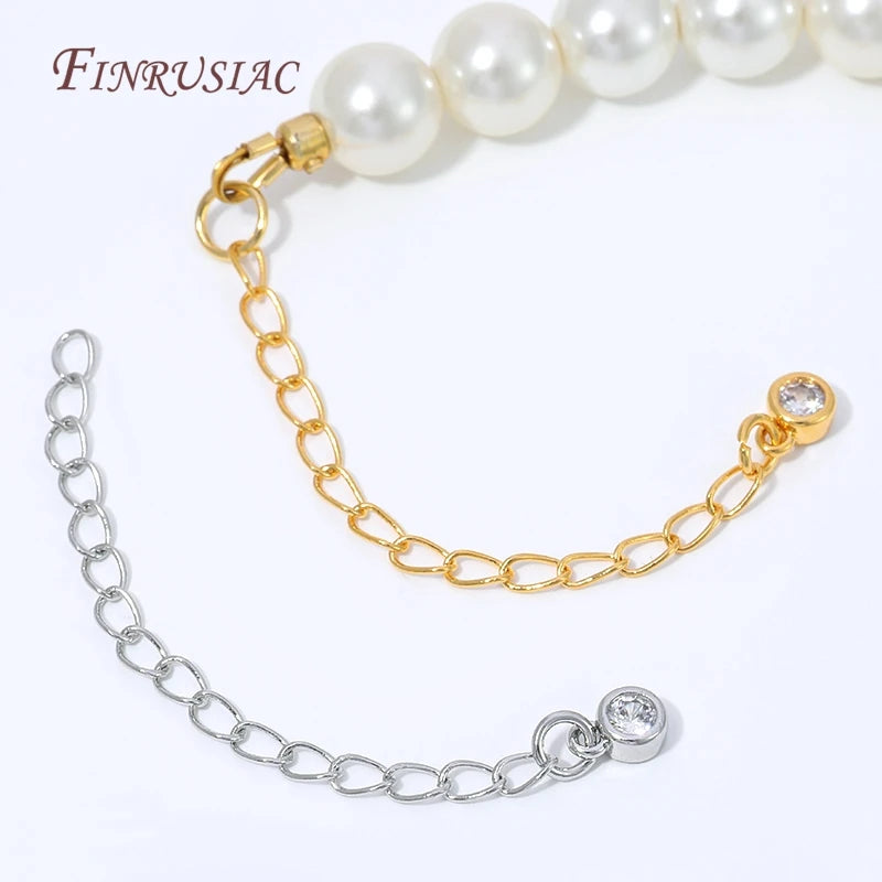 18K Gold Plated CZ Charm Chain Extender – Necklace & Bracelet Jewelry Chain Extender P3