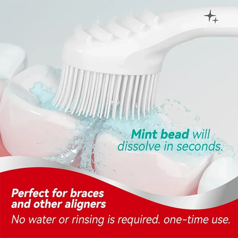 20-Pack Disposable Travel Toothbrushes | 2 Flavors, No Water Needed Disposable Toothbrush P3