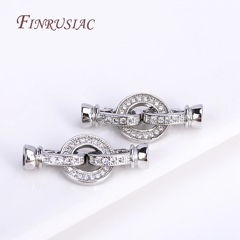 18K Gold Plated CZ Fold Over Clasp for DIY Jewelry Making Jewelry Clasp Finding P3