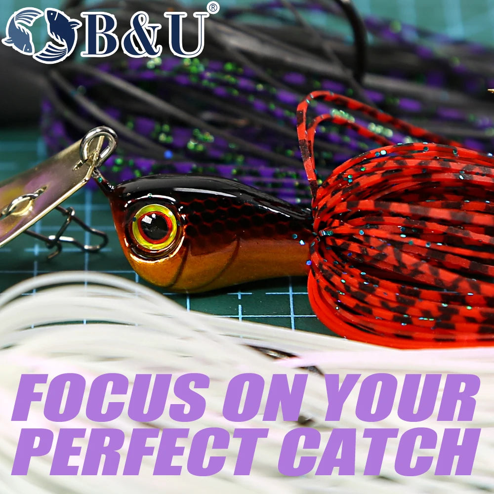 B&U Chatterbait Bladed Jig 3/8oz 1/2oz – Bass Pike Fishing Lure Bladed Jig Lure P3