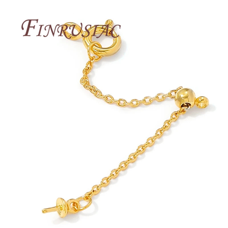 18K Gold Plated Bracelet Chain Extender | Spring Clasp & Stopper Chain Extender P3