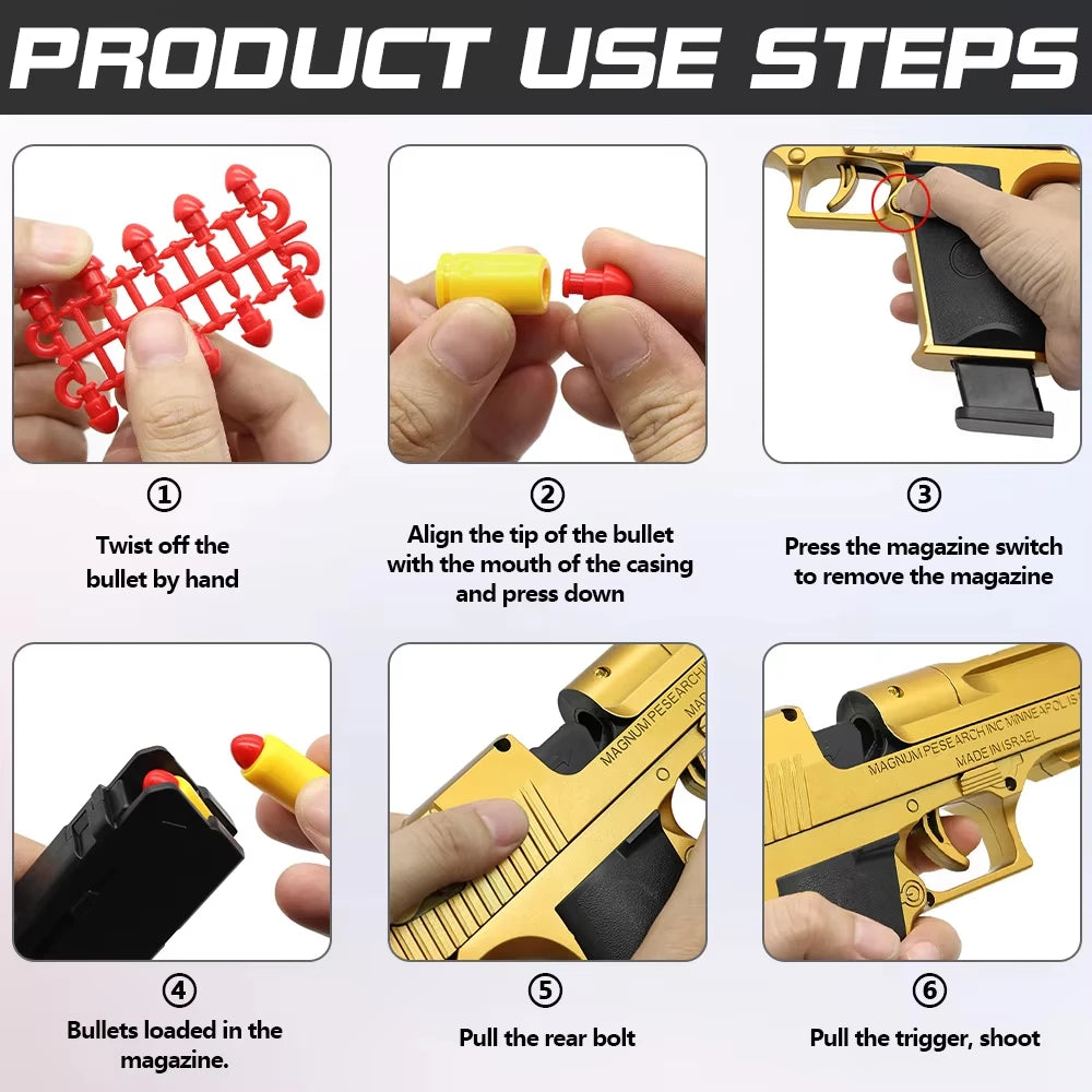Desert Eagle Soft Bullet Toy Gun – Shell Ejection Pistol 14+ Soft Bullet Toy Gun P3