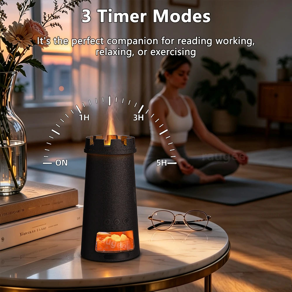 Raugee 5-in-1 Flame Essential Oil Diffuser & Salt Lamp Aromatherapy Diffuser P3