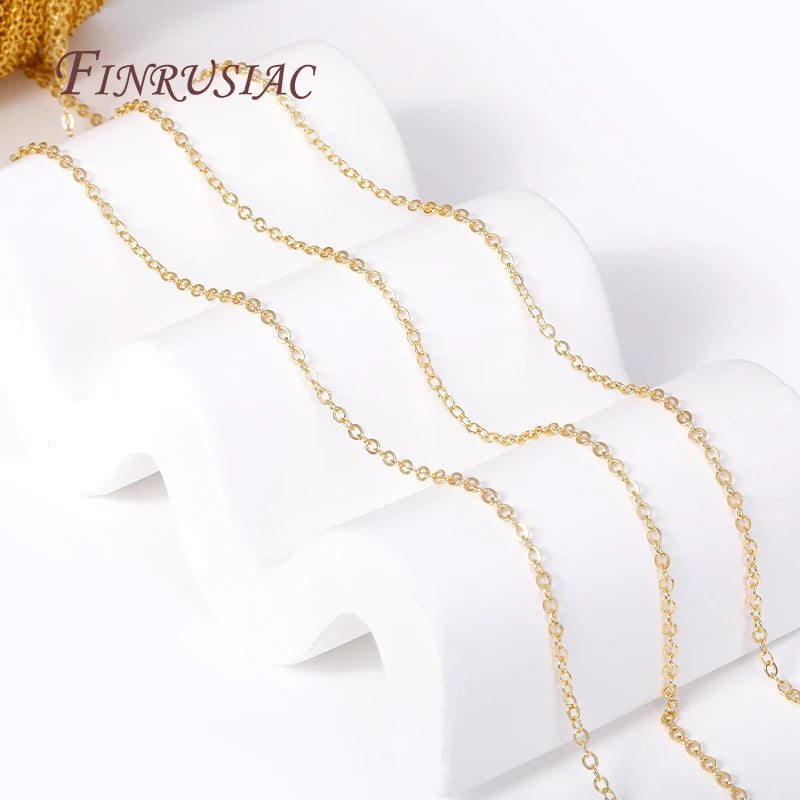 18K Gold Plated 2mm O-Shape Chain – DIY Necklace Bracelet Supply Jewelry Making Chain P3