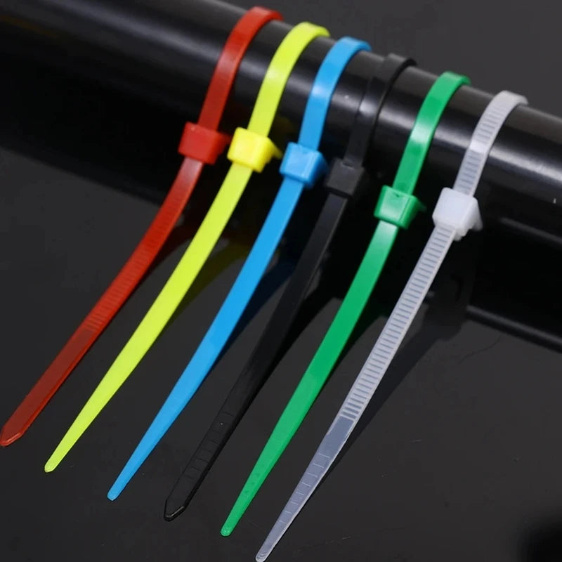 100-Pack Reusable Self-Locking Nylon Cable Ties – Mixed Colors Reusable Cable Ties P3