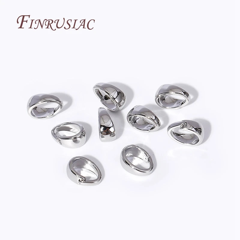 18K Gold Plated Brass Pinch Bails for Pendant Necklace Making Jewelry Findings P3