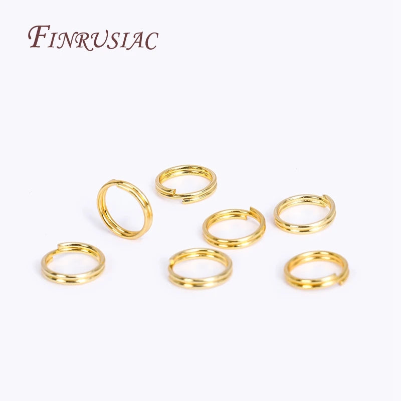 100Pcs 18K Gold Plated Brass Double Loop Jump Rings | DIY Jewelry Jump Rings P3