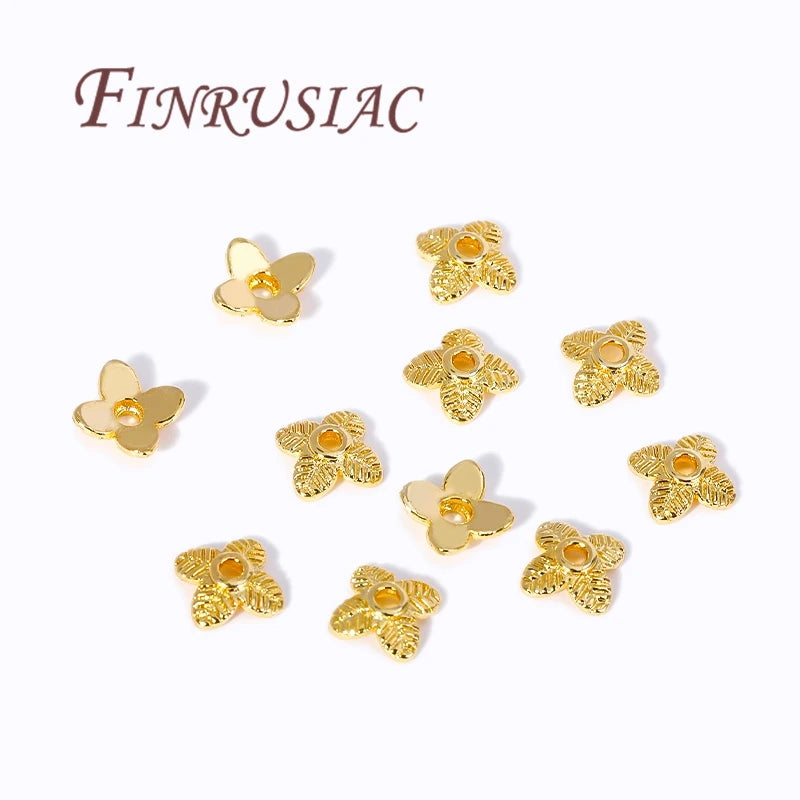 18K Gold Plated Bead End Caps – DIY Jewelry Spacer Findings Bead Caps Findings P3