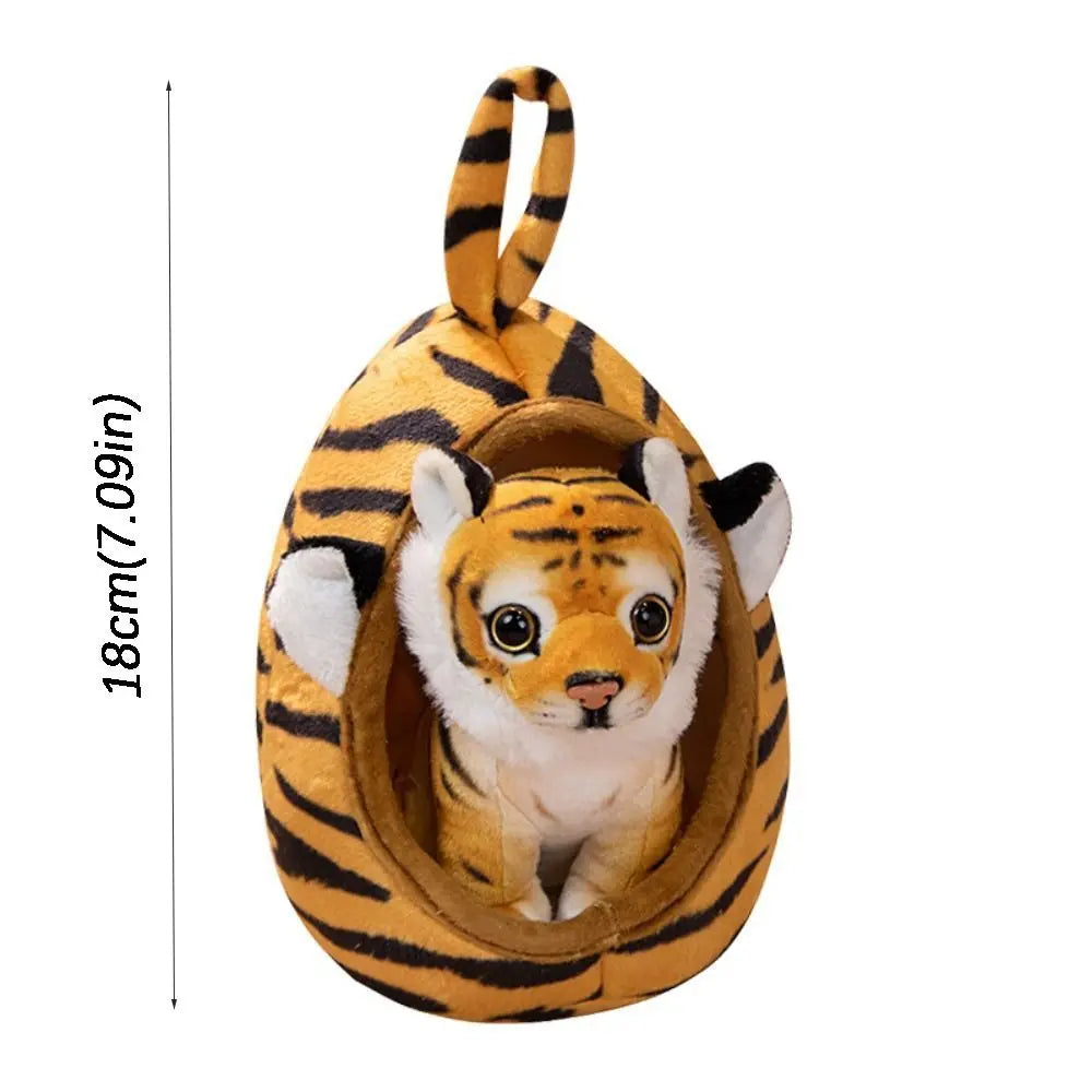 Soft Animal Plush Toy with Nest – Lion Tiger Leopard Doll Gift Animal Plush Toy P3