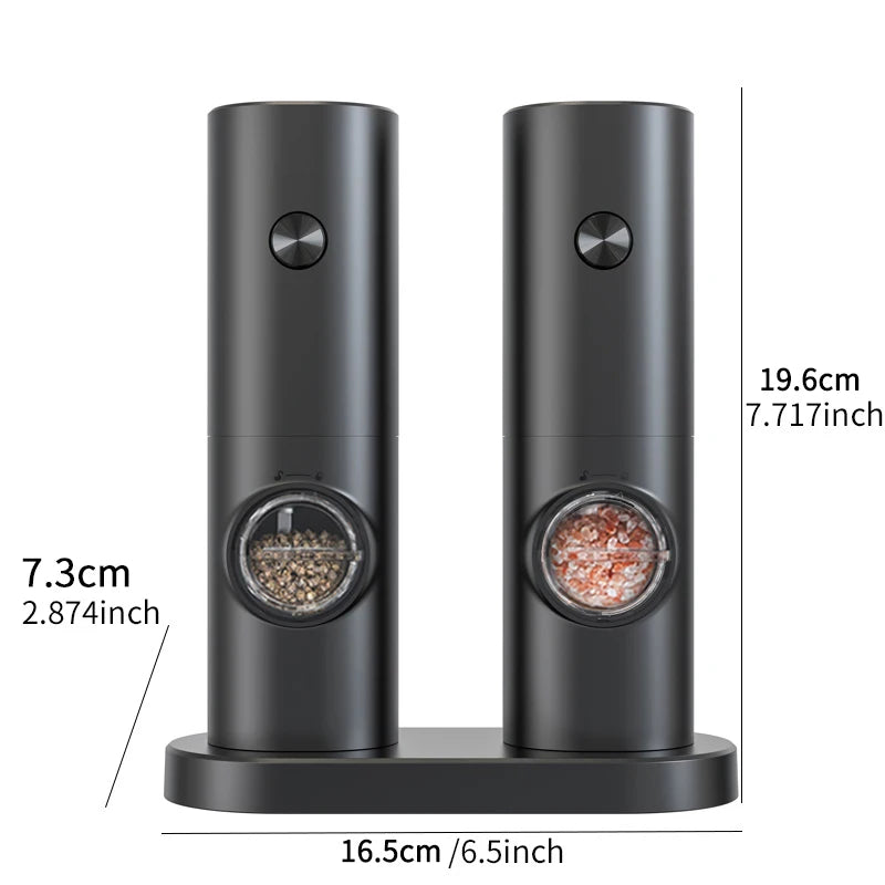 CLITON Electric Salt & Pepper Grinder Set | LED Light, Adjustable Electric Spice Grinder P3