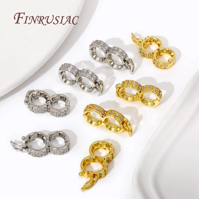 18K Gold Plated Pearl Enhancer Clasp – Zircon Necklace Shortener Jewelry Clasp Connector P3