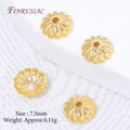 18K Gold Plated Brass Flower Bead Caps | Wavy Edge 20/40 Pcs Jewelry Bead Caps P3 18K Gold Plated 20pcs