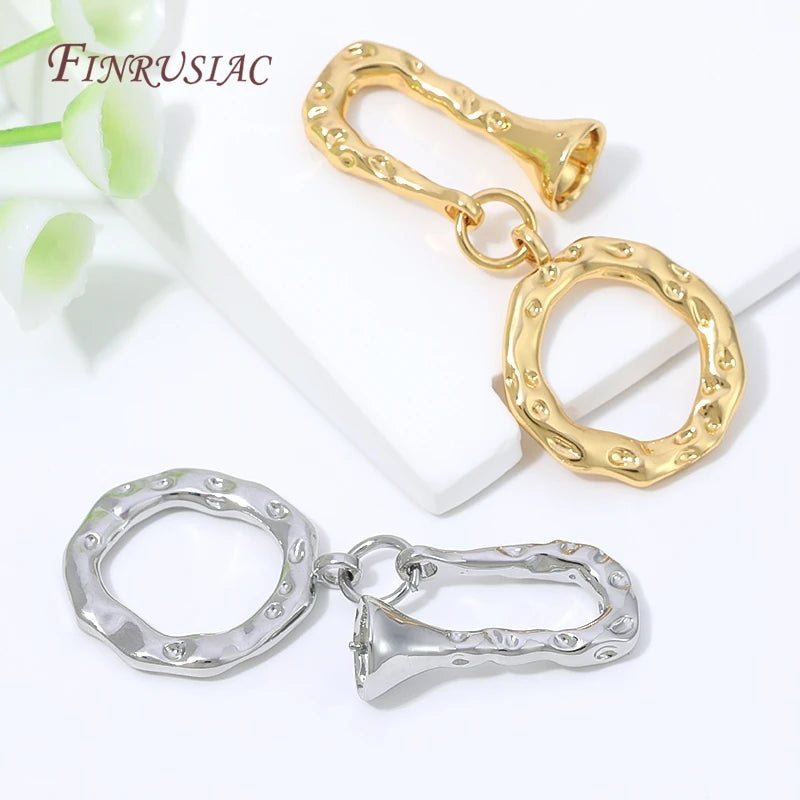 18K Gold Plated Hammered OT Toggle Clasp – DIY Jewelry Finding Jewelry Toggle Clasp P3